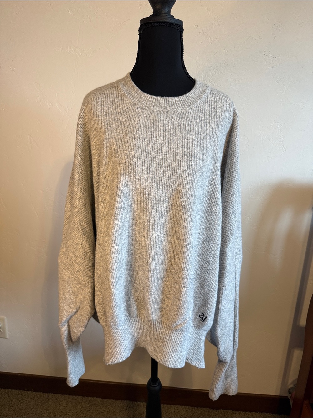 Men's Crewneck Sweater in Heather Gray with Subtle Logo